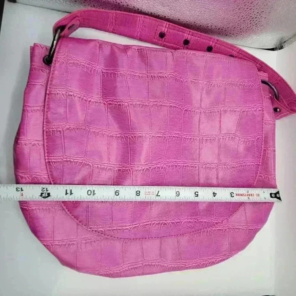 BCBGENERATION Jumbo Purple Black Tote Bag Zipper / Pockets Snap Button Medium - Picture 6 of 12